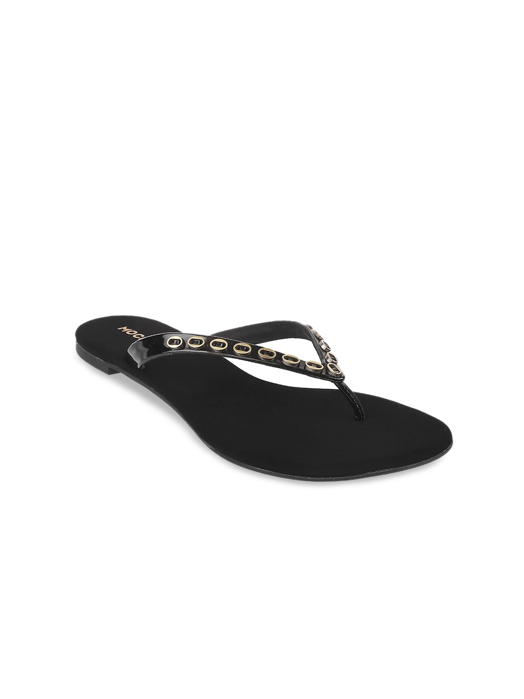 

Mochi Women Black Open Toe Flats