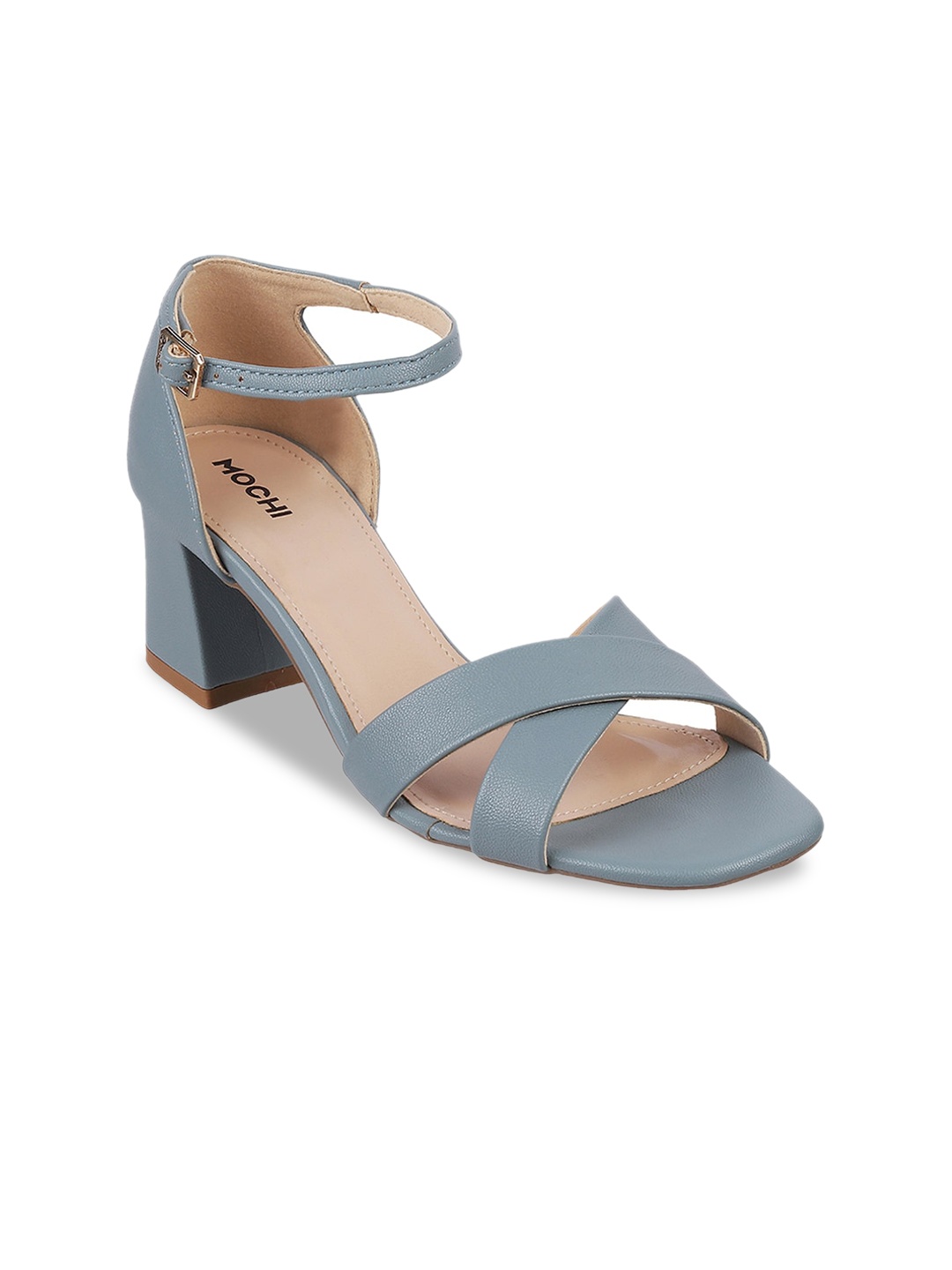 

Mochi Blue Block Pumps with Buckles