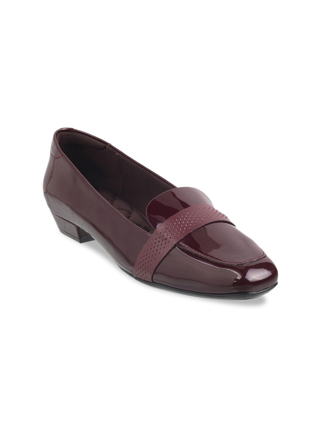 

Mochi Maroon Embellished Block Pumps