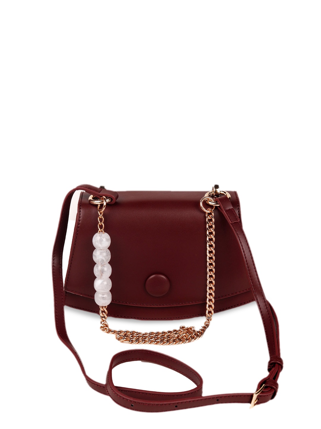 

ODETTE Maroon Structured Satchel Bag