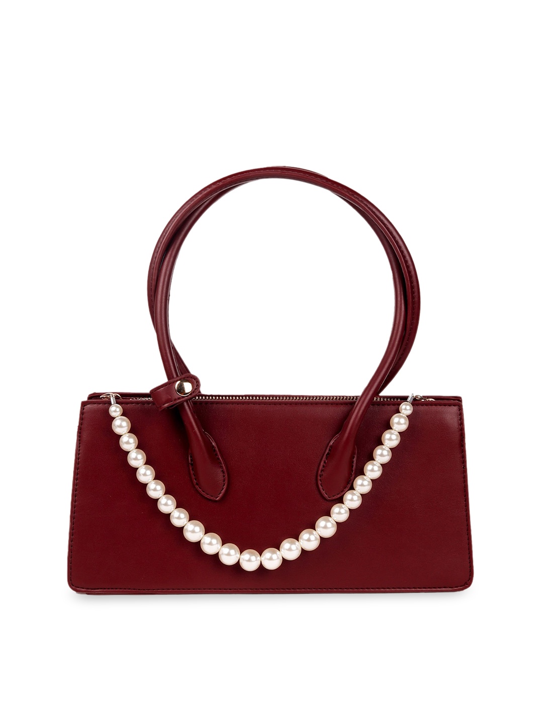

ODETTE Maroon Structured Shoulder Bag