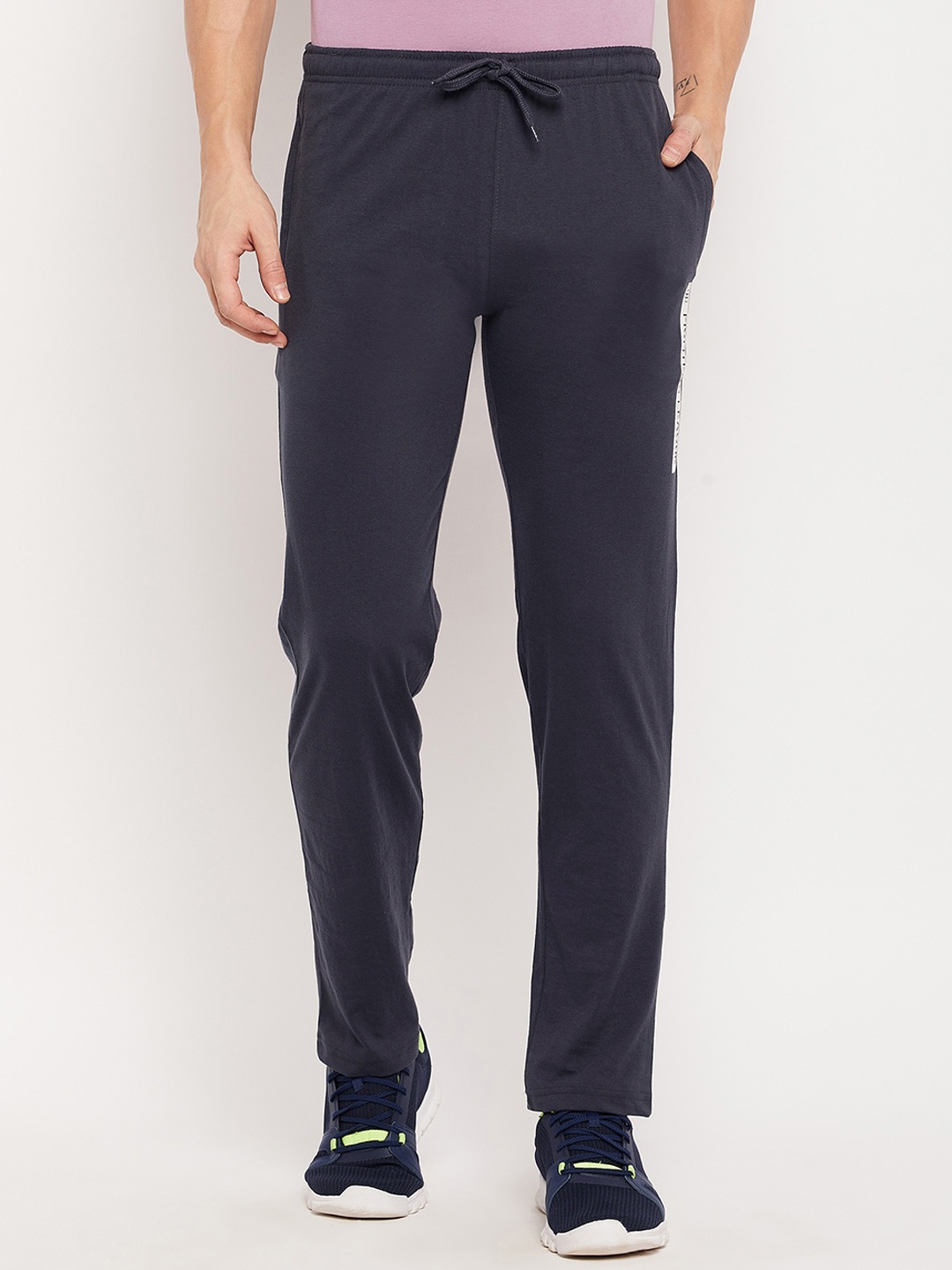 

Duke Men Charcoal Grey Solid Cotton Track Pants