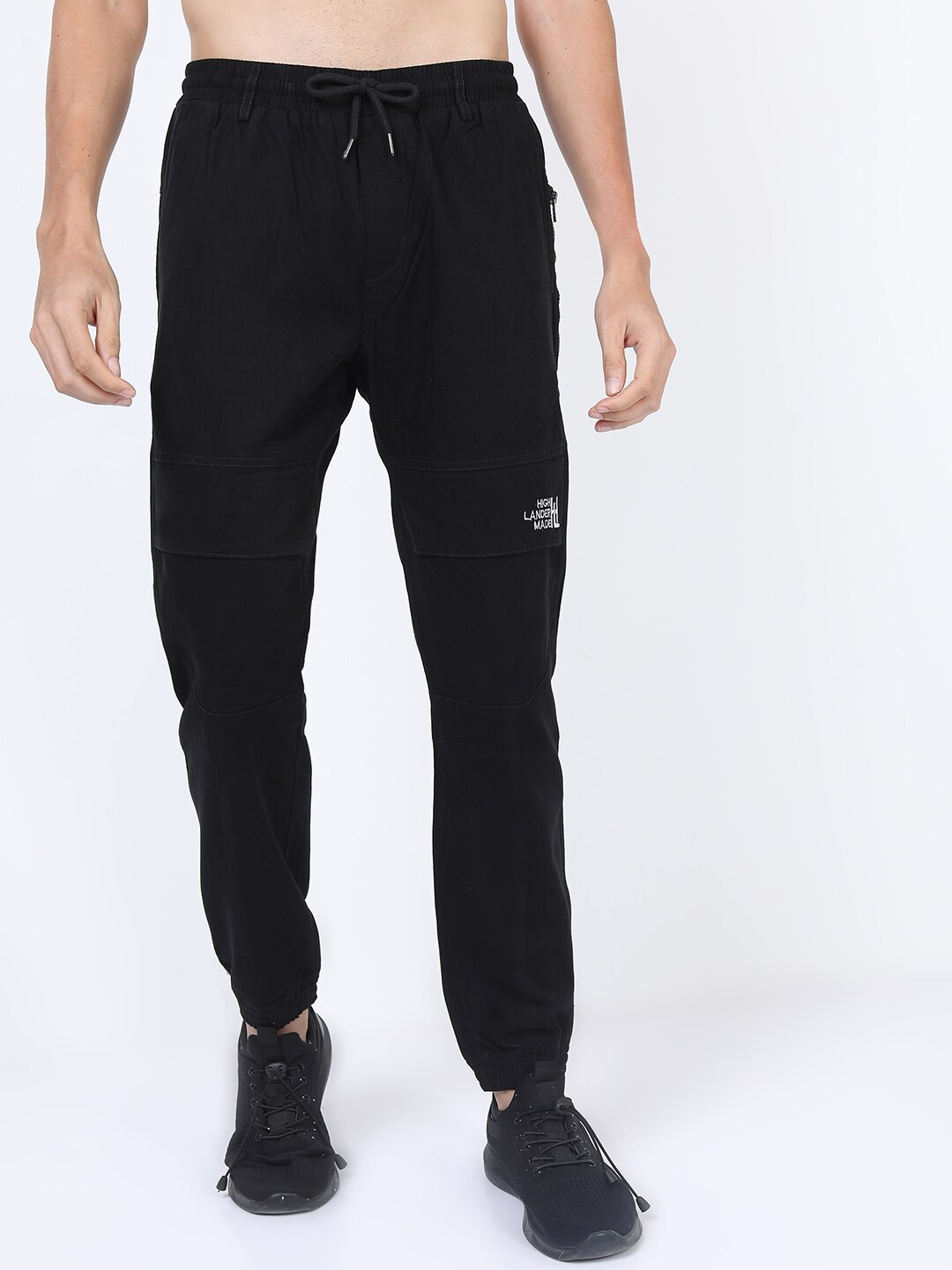 

HIGHLANDER Men Black Solid Cotton Joggers