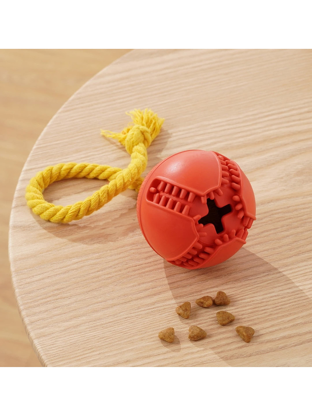 

Pawsindia Red & Yellow Solid Bomb Dog Toy
