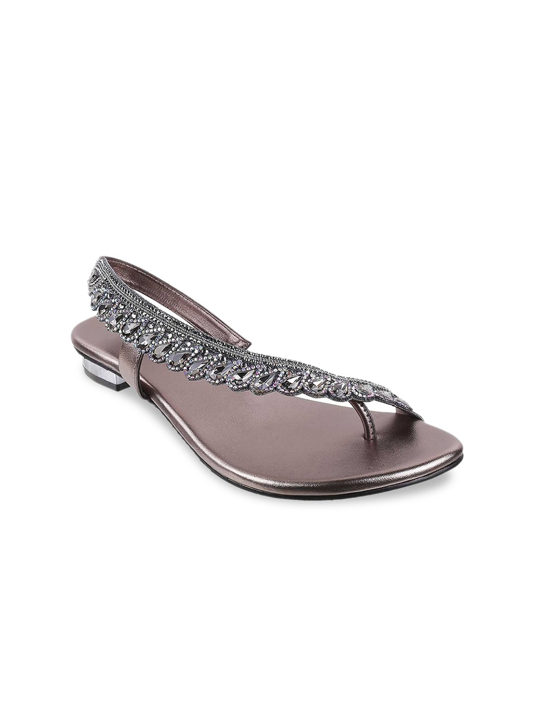 

Mochi Women Grey One Toe Flats