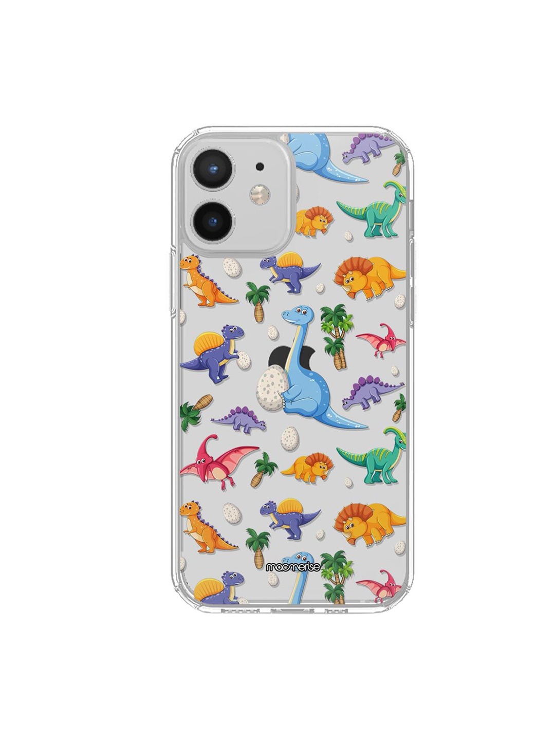 

macmerise Multicolor Cute Dinosaurs Clear Case iPhone 12 Mini Back Case, Multi