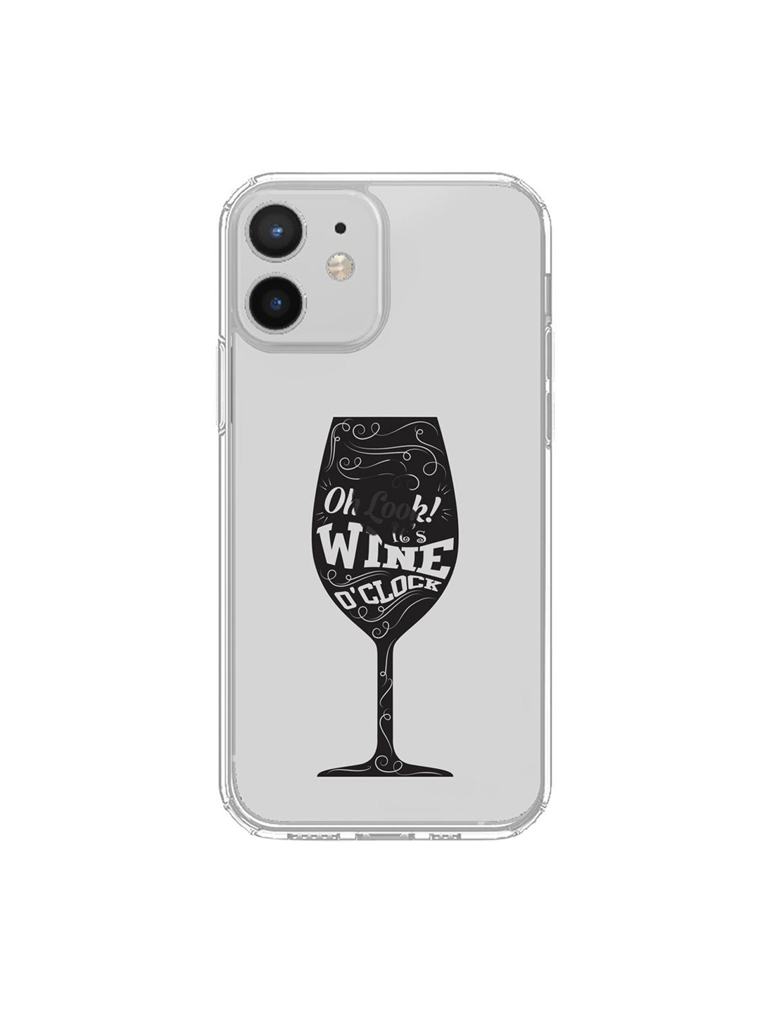 

macmerise Transparent & Black Wine O clock iPhone 12 Phone Case
