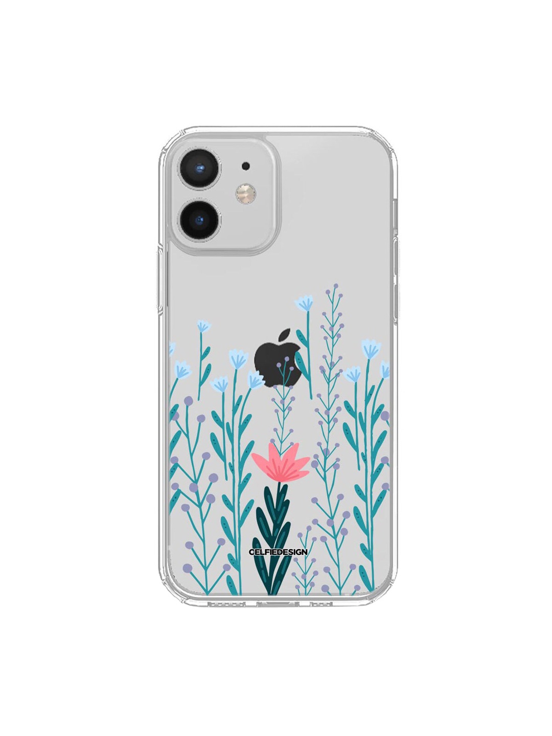 

macmerise Transparent Floral SK Cozy Coral Clear Case for iPhone 12