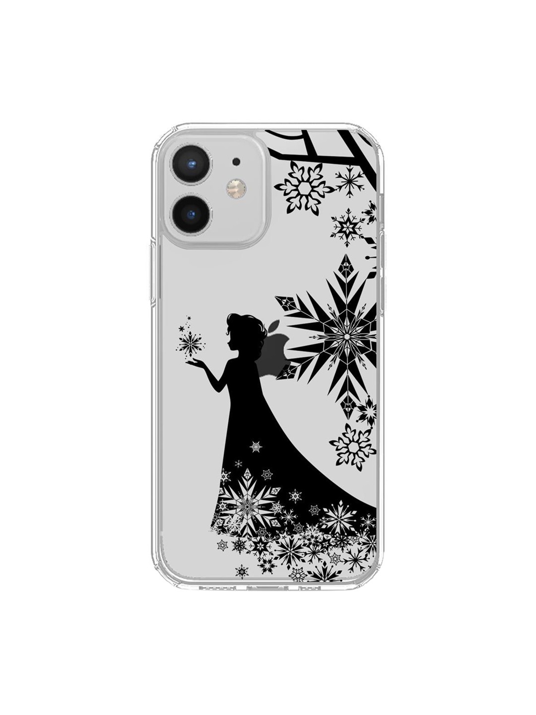 

macmerise Grey & Black Elsa iPhone 12 Clear Back Case