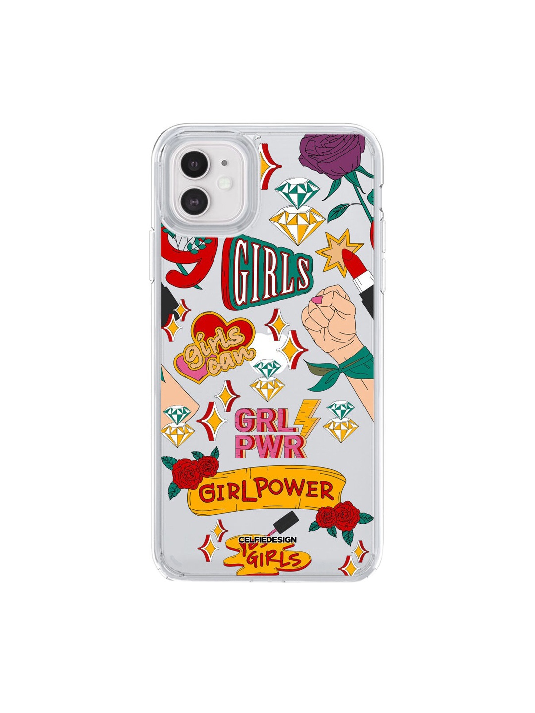 

macmerise Transparent & Red SK Girl Power iPhone 11 Clear Back Case