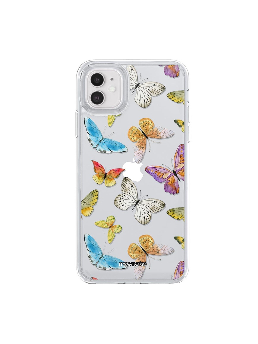 

macmerise Multi-Coloured Water Colour Butterflies Printed Clear iPhone 11 Back Case