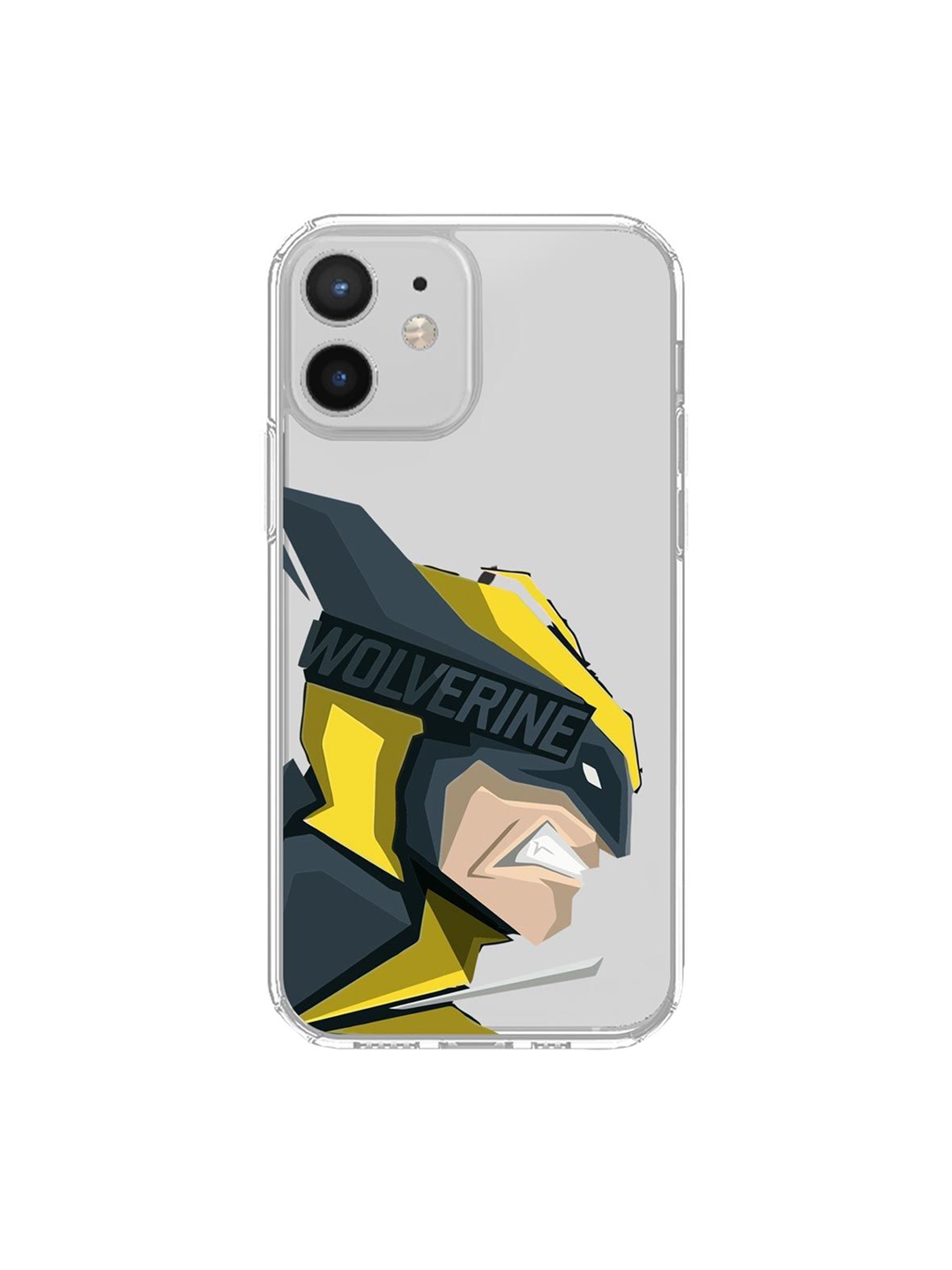 

macmerise Transparent & Yellow Dont Mess With Wolverine iPhone 12 Clear Back Case