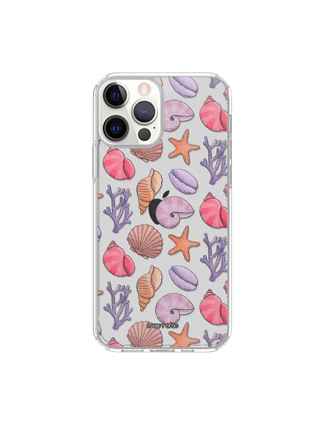 

macmerise Transparent & Pink Sea Creatures Printed iPhone 12 Pro Back Case