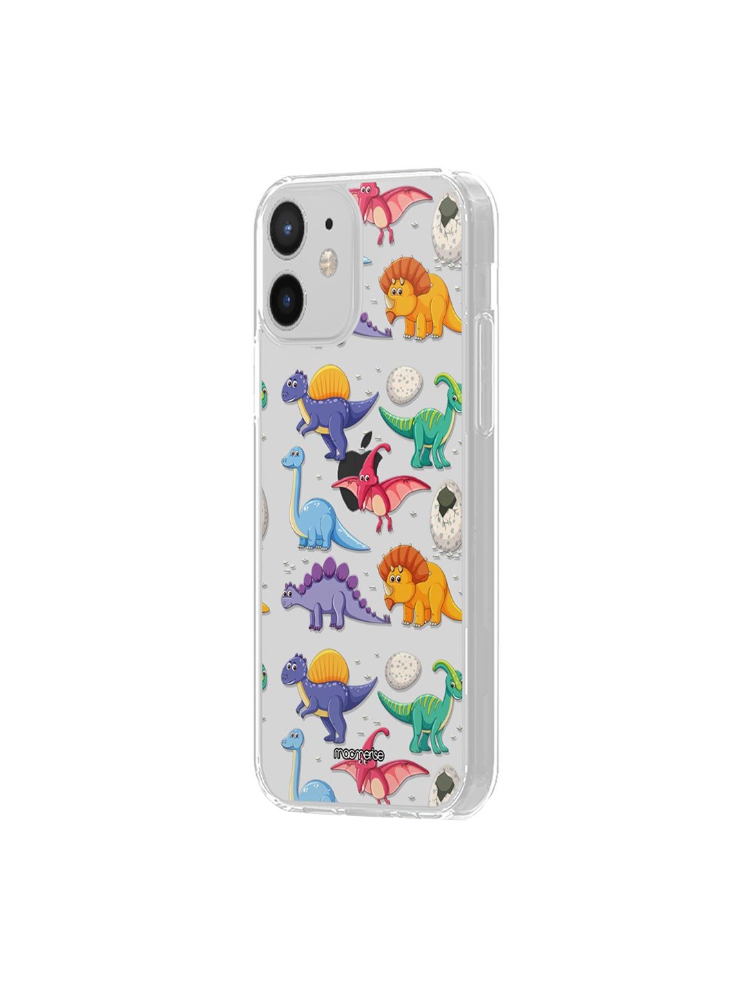 

macmerise Transparent & Orange Kawaii Dinosaurs iPhone 12 Phone Case