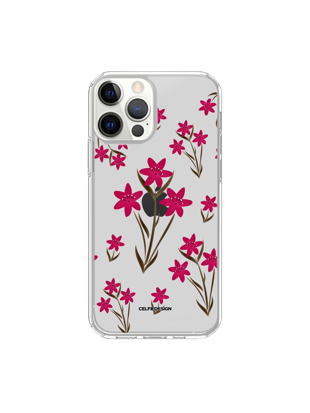 

macmerise White & Red SK Zephyr Pink Lily iPhone 12 Pro Clear Case