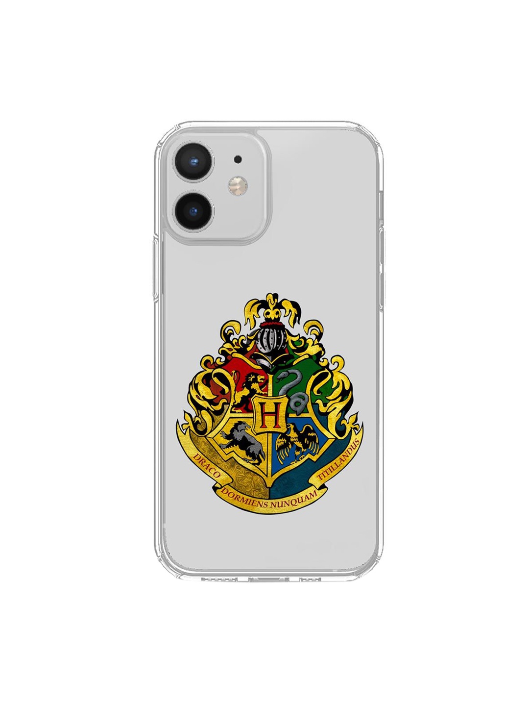 

macmerise Transparent & Yellow Hogwarts Sigil iPhone 12 Clear Back Case