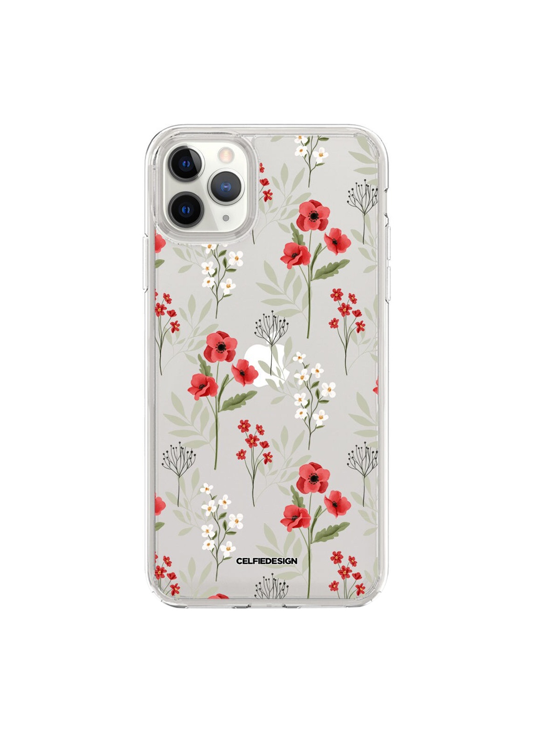 

macmerise Grey & Red Floral iPhone 11 Pro Back Case