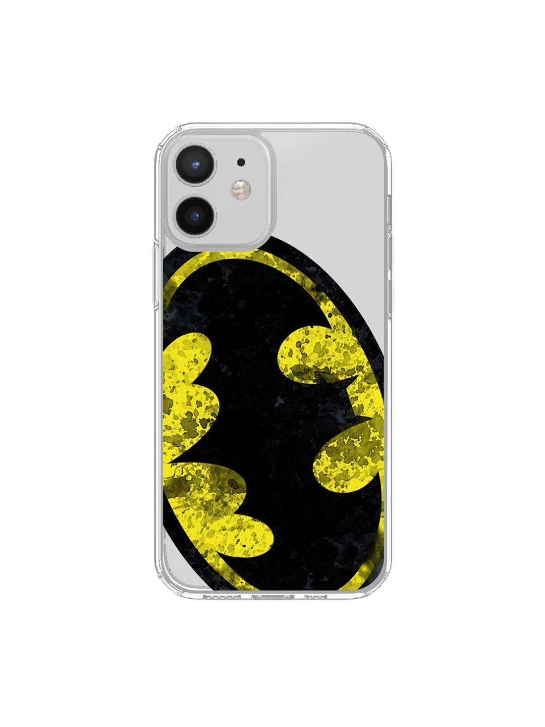 

macmerise Multicoloured Batman Splatter Clear iPhone 12 Mobile Back Cover, Multi