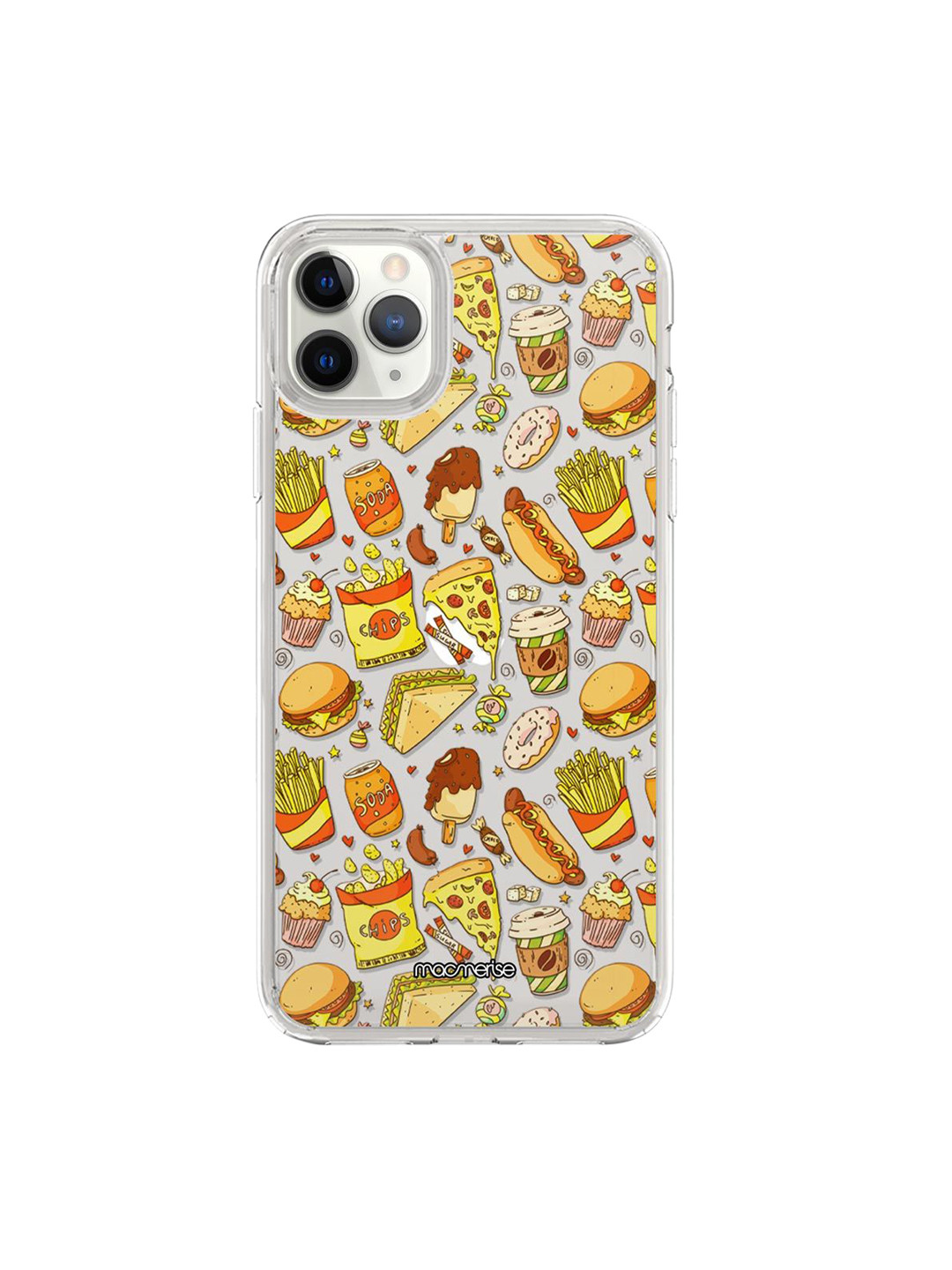 

macmerise Transparent & Yellow Favourite Junk Food iPhone 11 Pro Max Phone Case