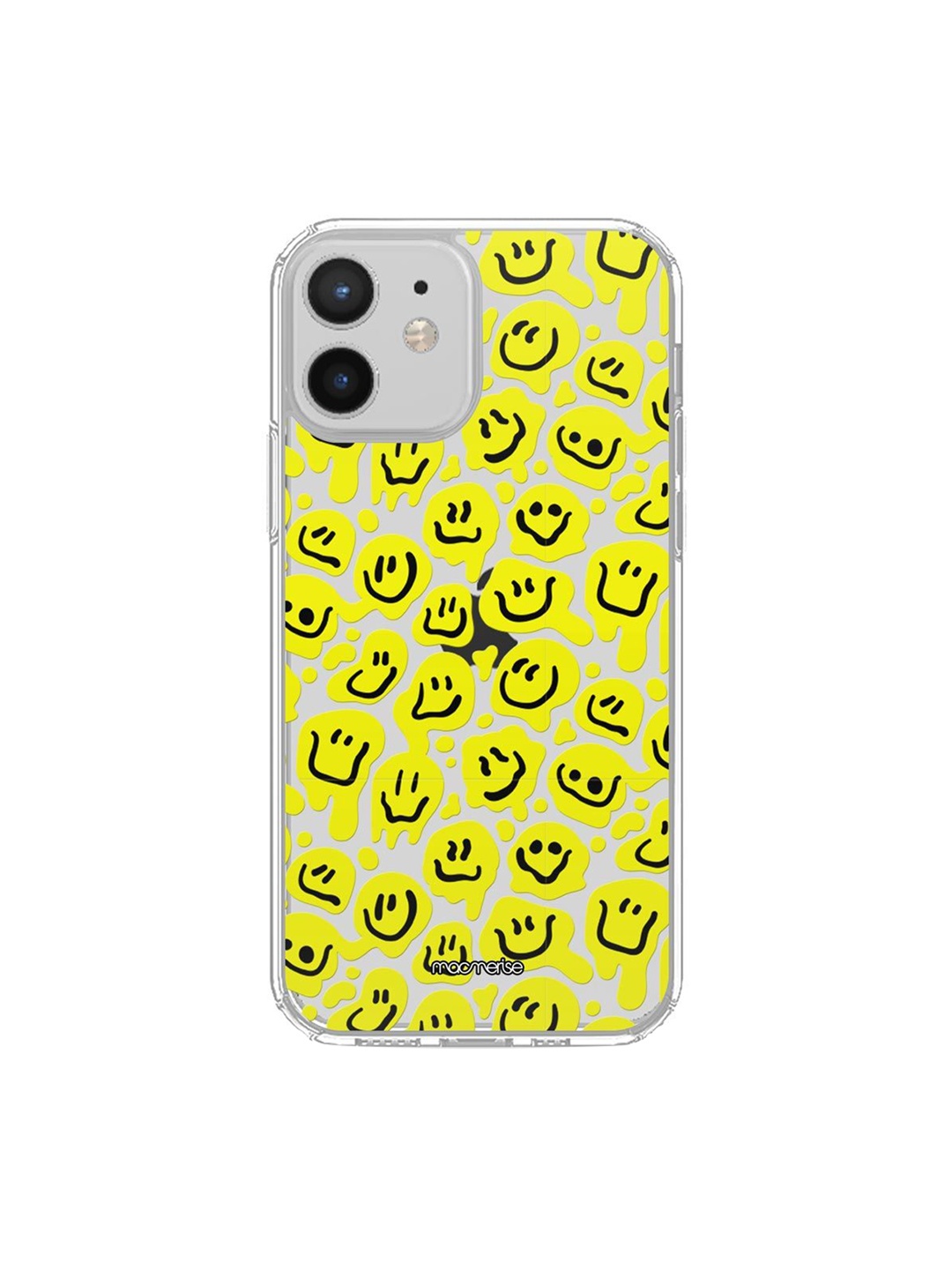 

macmerise Transparent & Yellow Melting Smileys Clear Case For iPhone 12 Mini