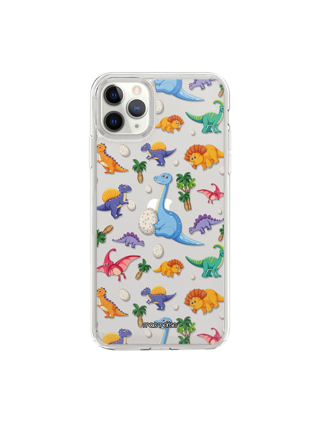 

macmerise White & Blue Cute Dinosaurs iPhone 11 Pro Back Case