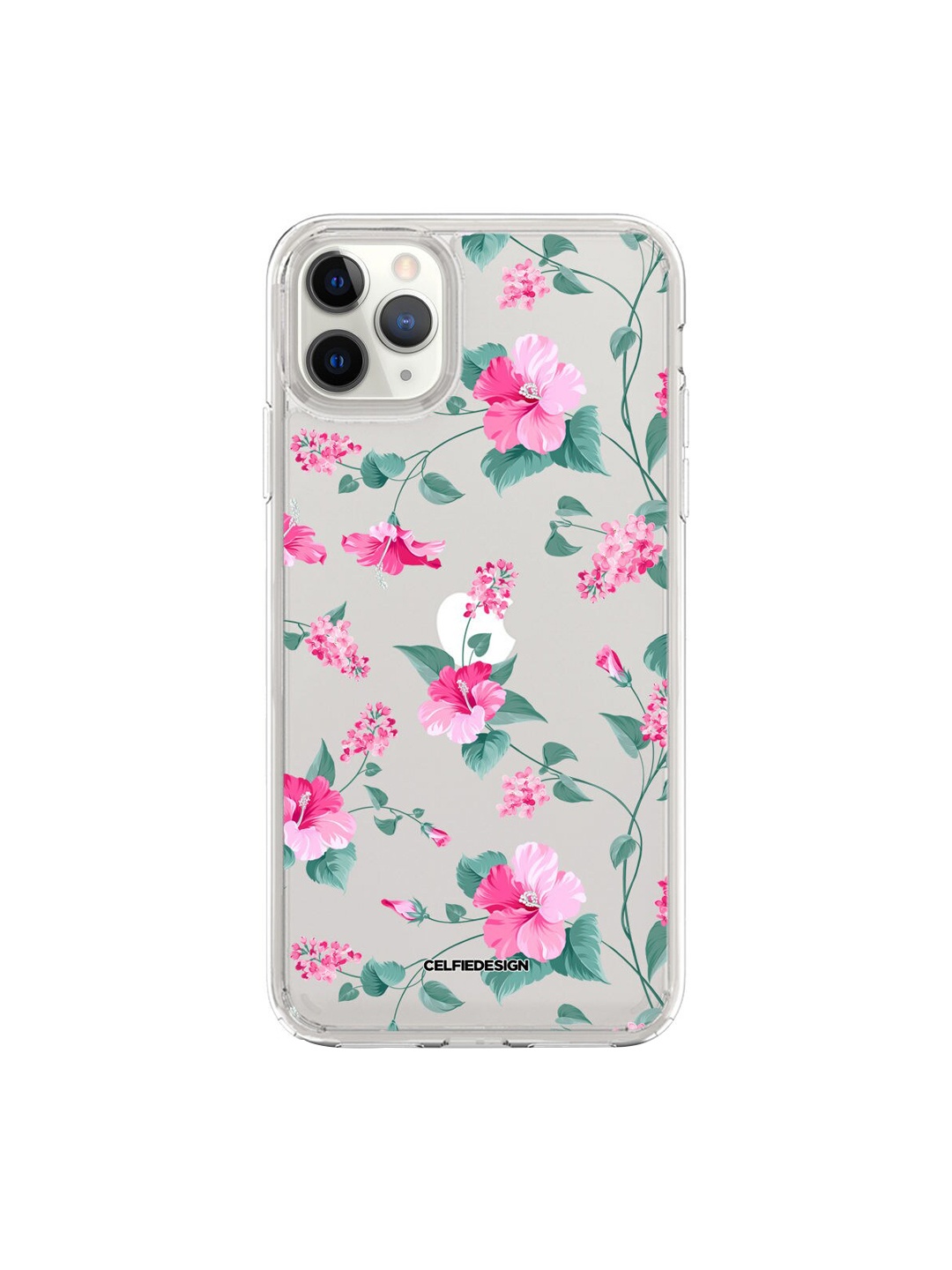 

macmerise Multicoloured SK Hibiscus Blush Clear iPhone 11 Pro Mobile Back Cover, Multi