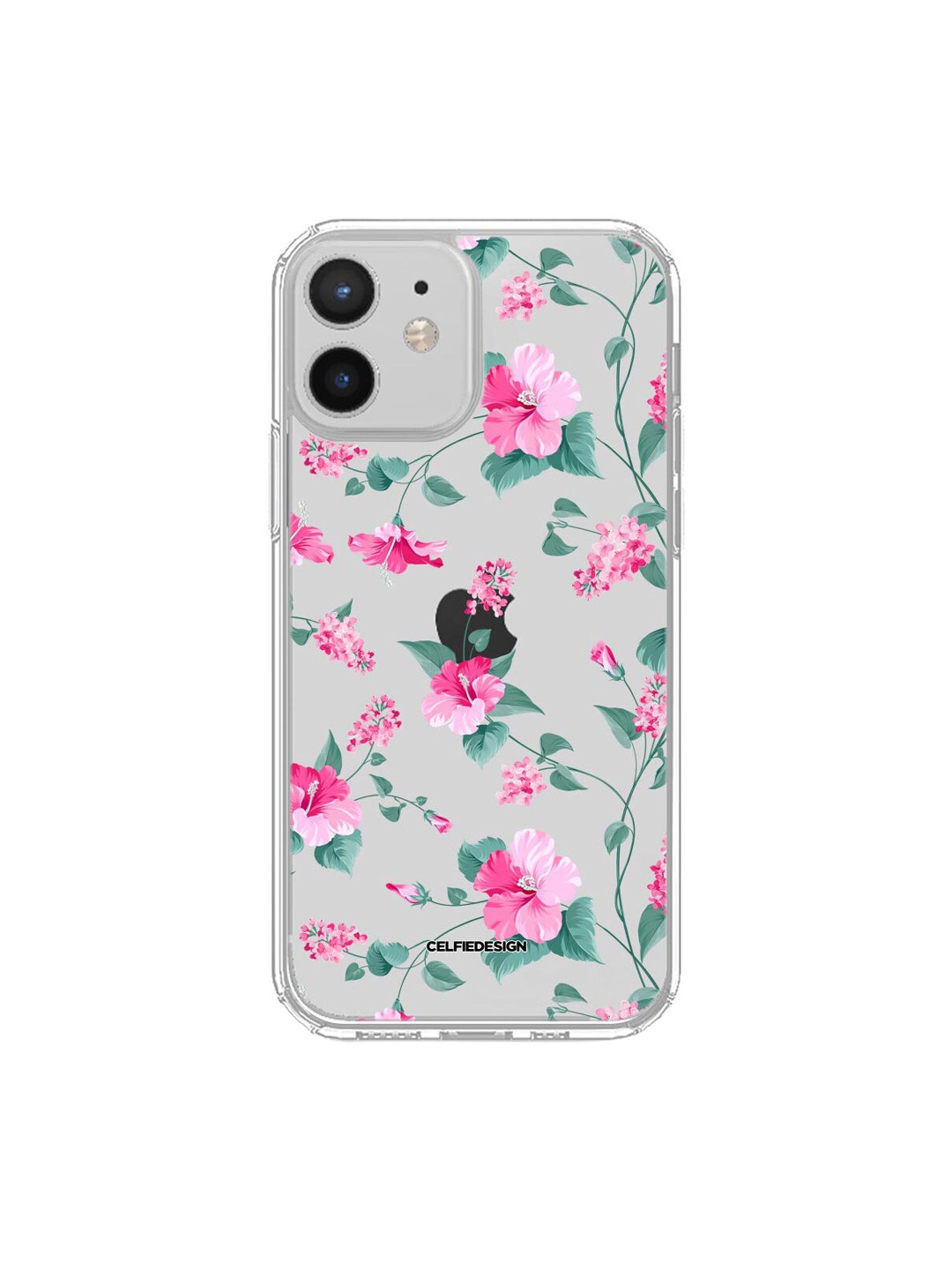 

macmerise White & Pink SK Hibiscus Blush iPhone 12 Clear Case