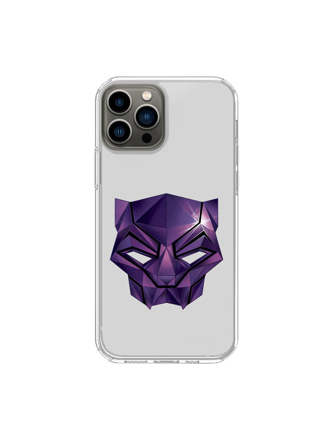 

macmerise Transparent & Purple Black Panther Logo iPhone 13 Pro Max Phone Case