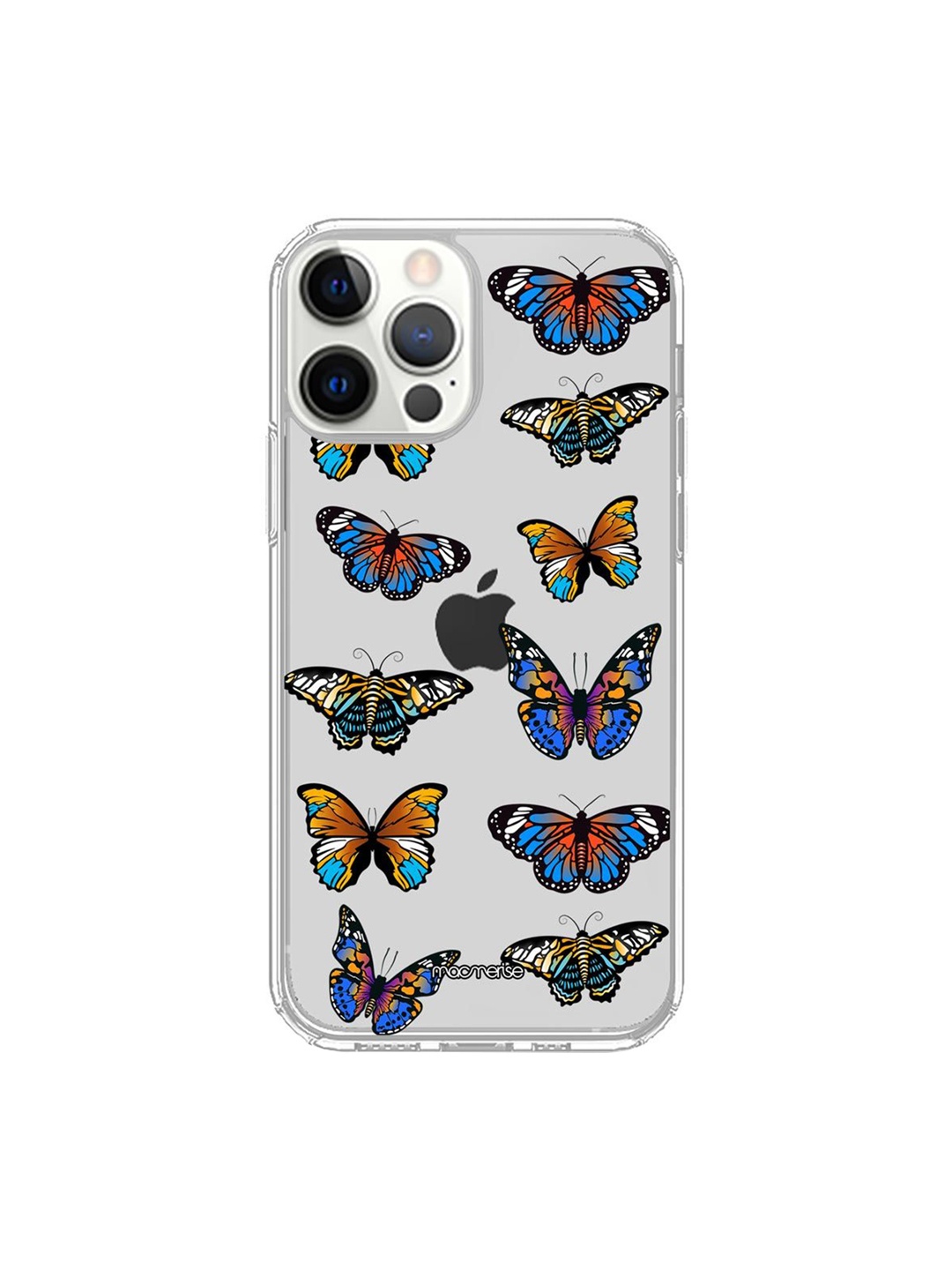 

macmerise White & Blue Colorful Butterflies iPhone 12 Pro Back Case