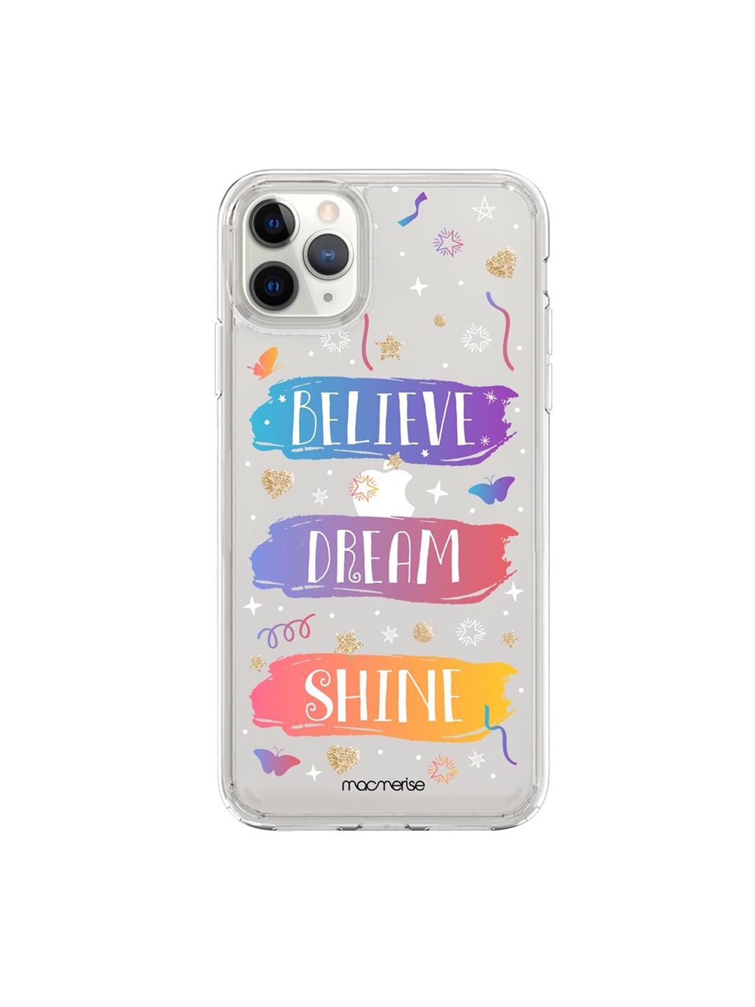 

macmerise Blue & Purple Believe Dream Shine Printed iPhone 11 Pro Back Cover, Multi