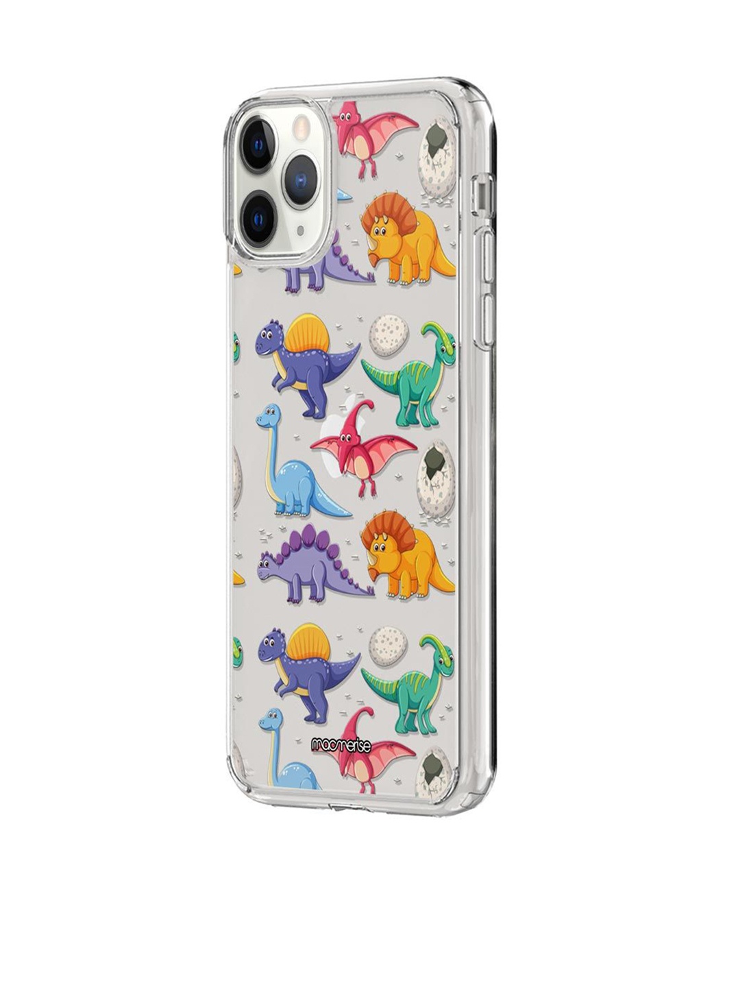 

macmerise Multicolored Kawaii Dinosaurs Printed iPhone 11 Pro Back Clear Case, Multi