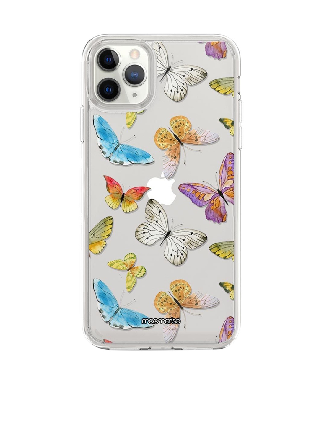 

macmerise Transparent & Blue Water Colour Butterflies iPhone 11 Pro Clear Back Case