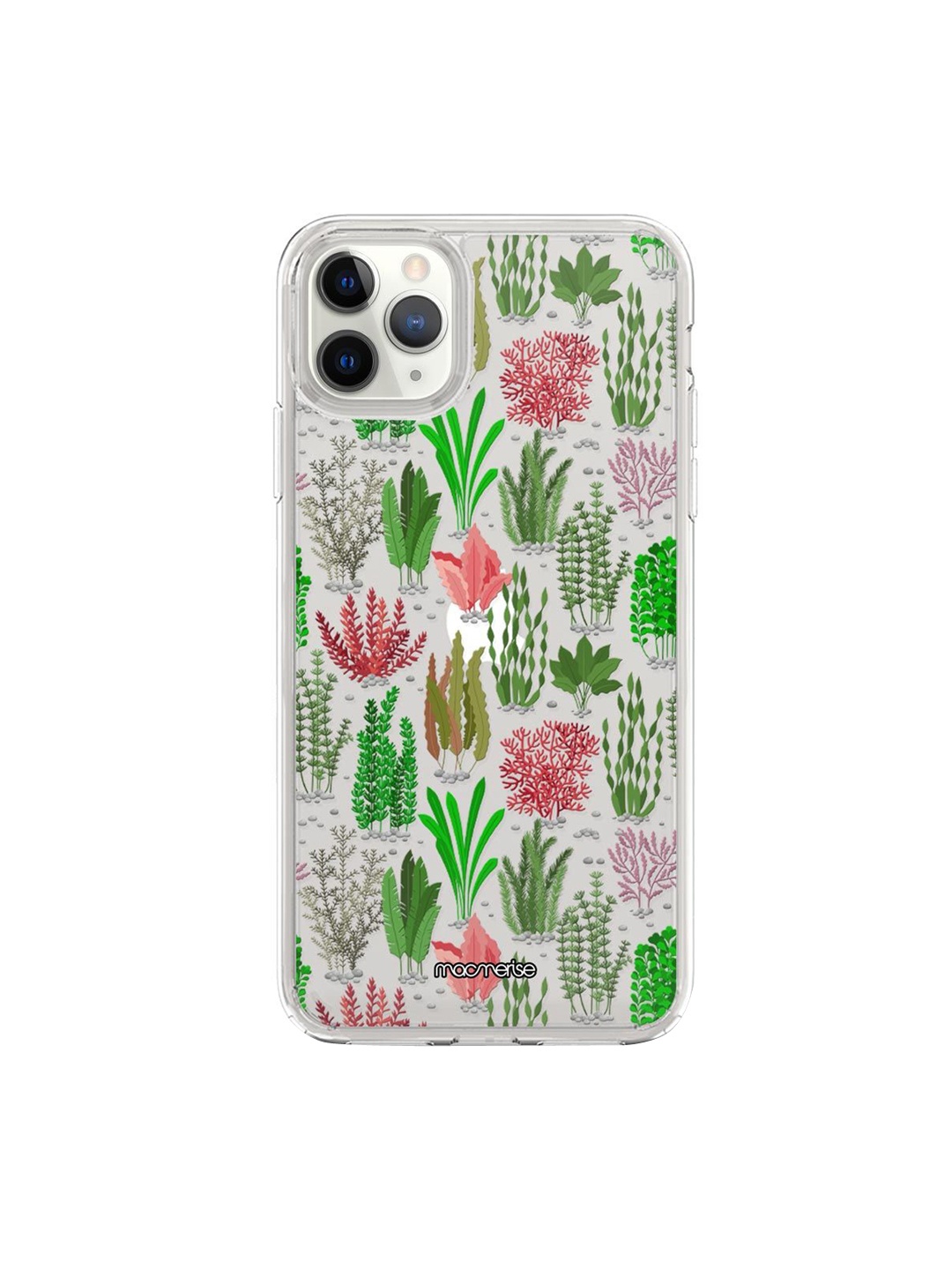 

macmerise Transparent & Green Printed iPhone 11 Pro Max Back Cover
