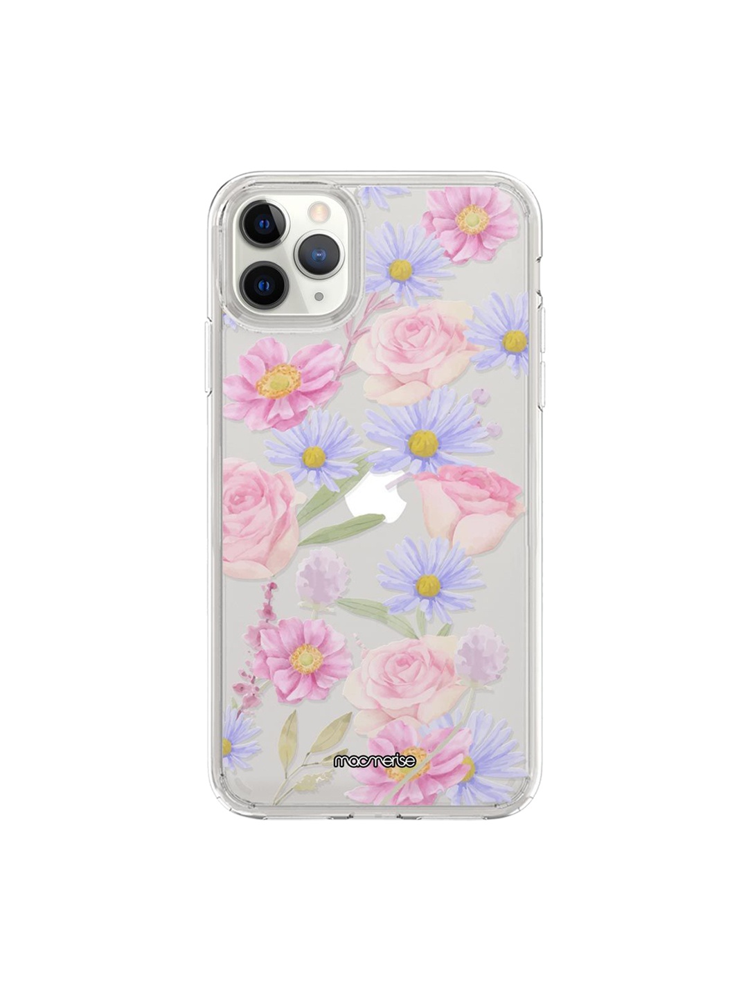 

macmerise Pink & White Roses Printed iPhone 11 Pro Max Back Cover, Multi