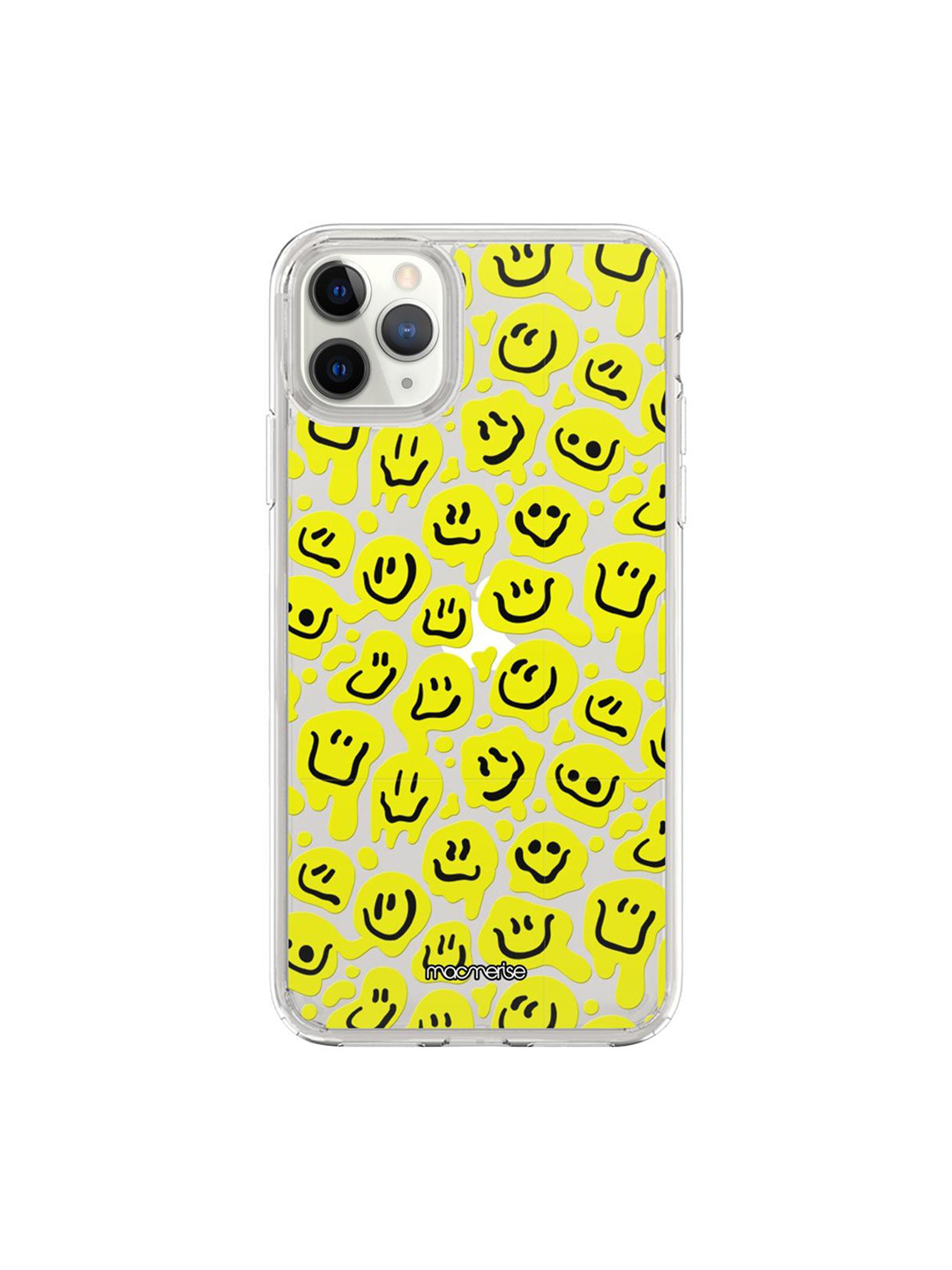 

macmerise Transparent & Yellow Melting Smileys iPhone 11 Pro Max Clear Back Case