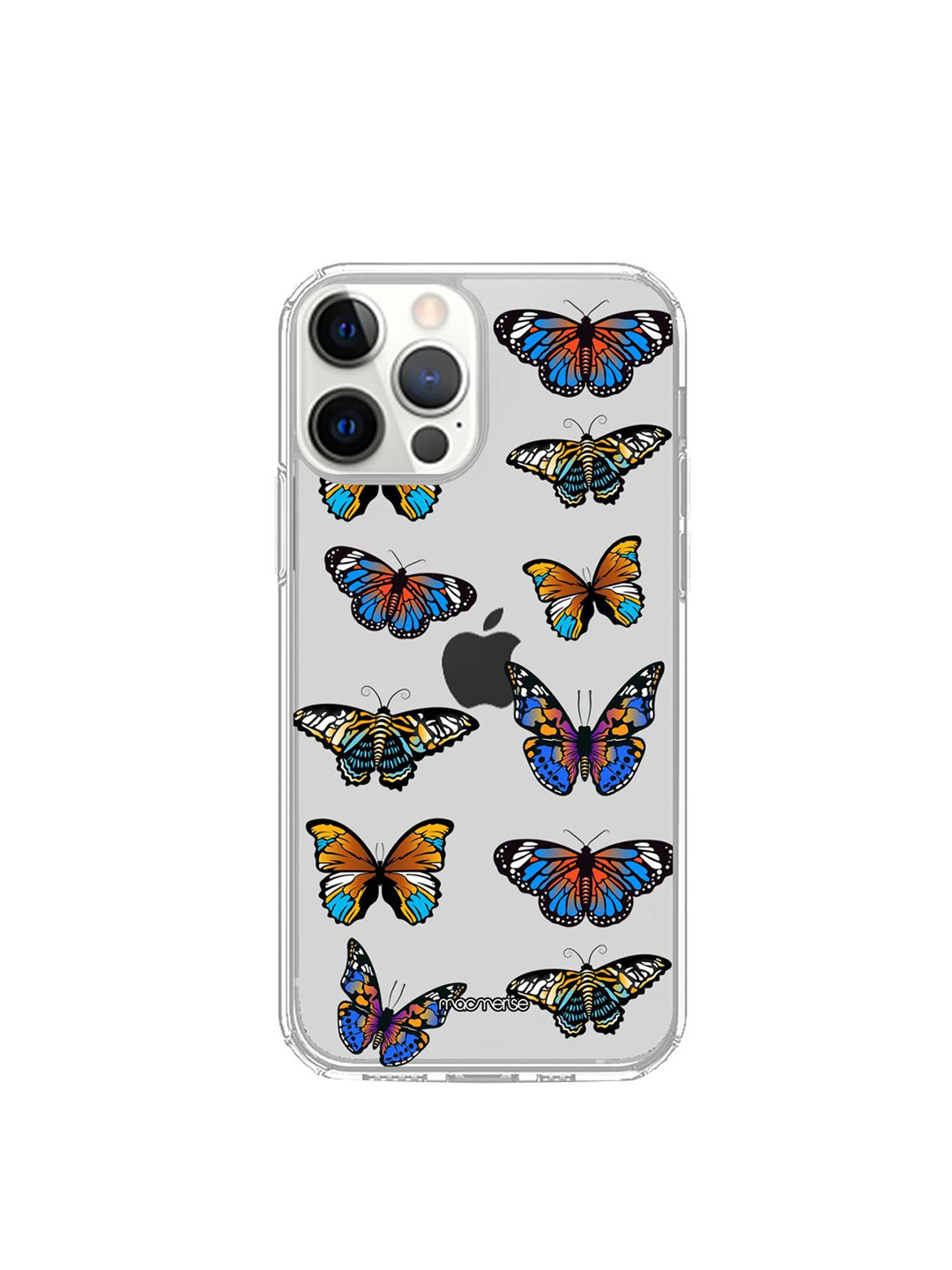 

macmerise White & Blue Butterflies Printed iPhone 12 Pro Max Back Case