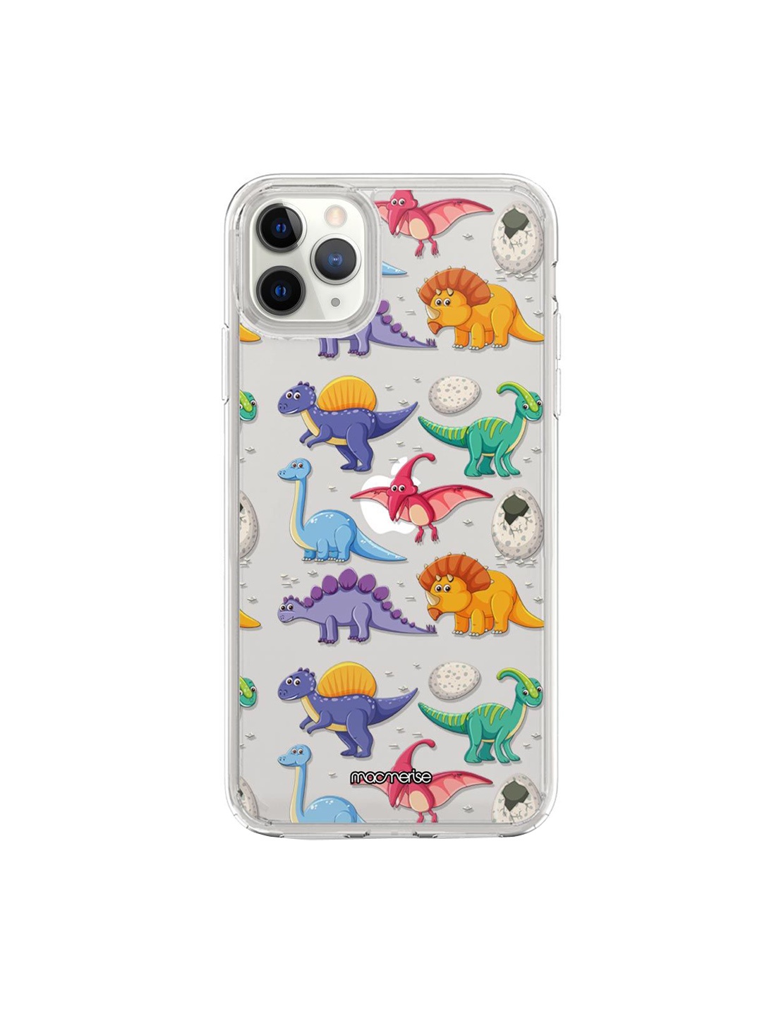 

macmerise Multicolor Kawaii Dinosaurs Clear Case iPhone 11 Pro Max Back Case, Multi