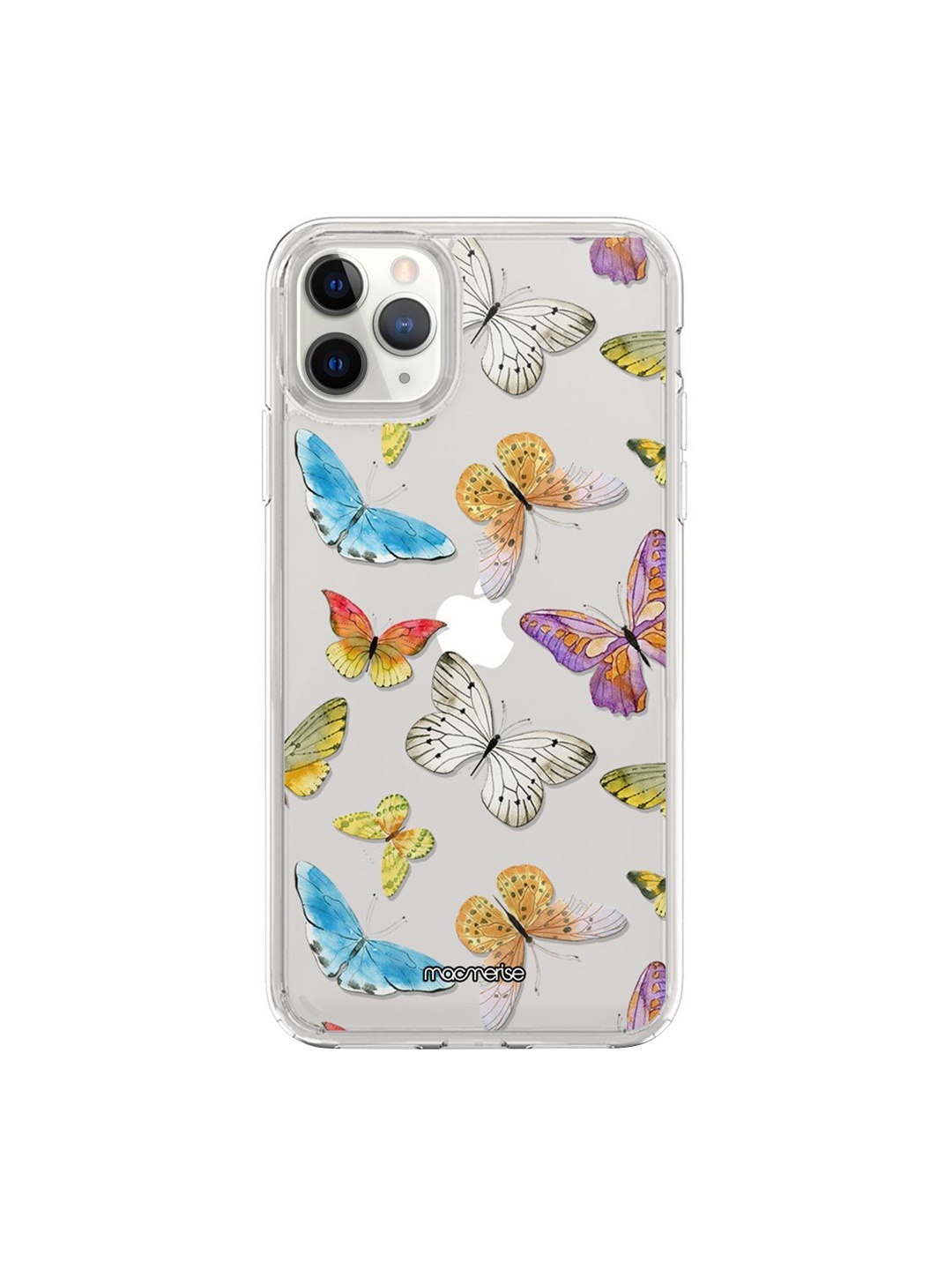 

macmerise Transparent & Blue Water Colour Butterflies iPhone 11 Pro Max Clear Back Case