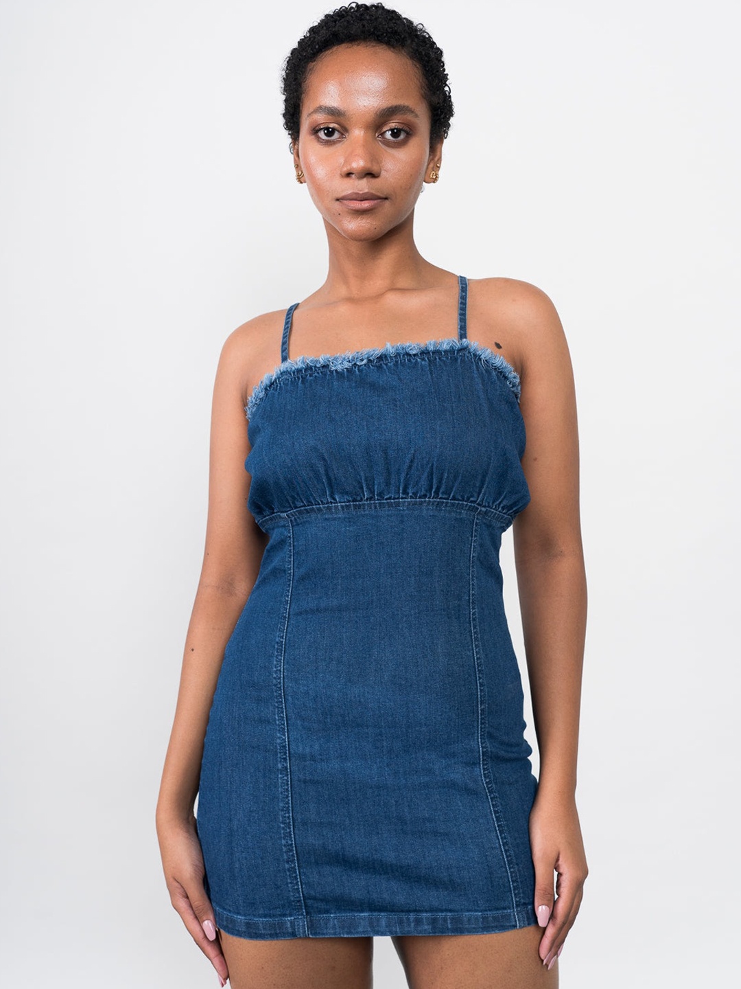 

FREAKINS Women Blue Denim Sheath Dress