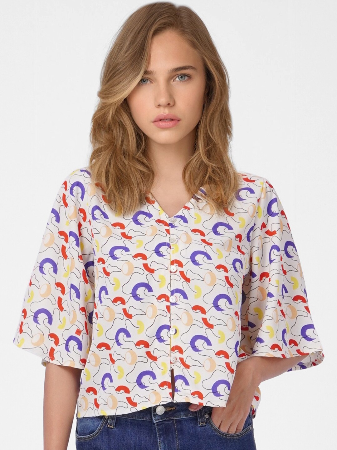 

ONLY Women Multicoloured Floral Printed Shirt Style Top, Multi