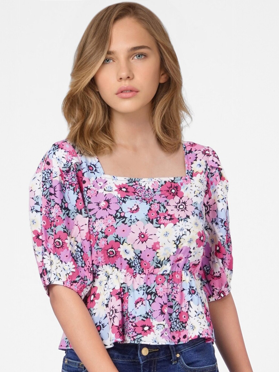 

ONLY Black Floral Print Top, Multi