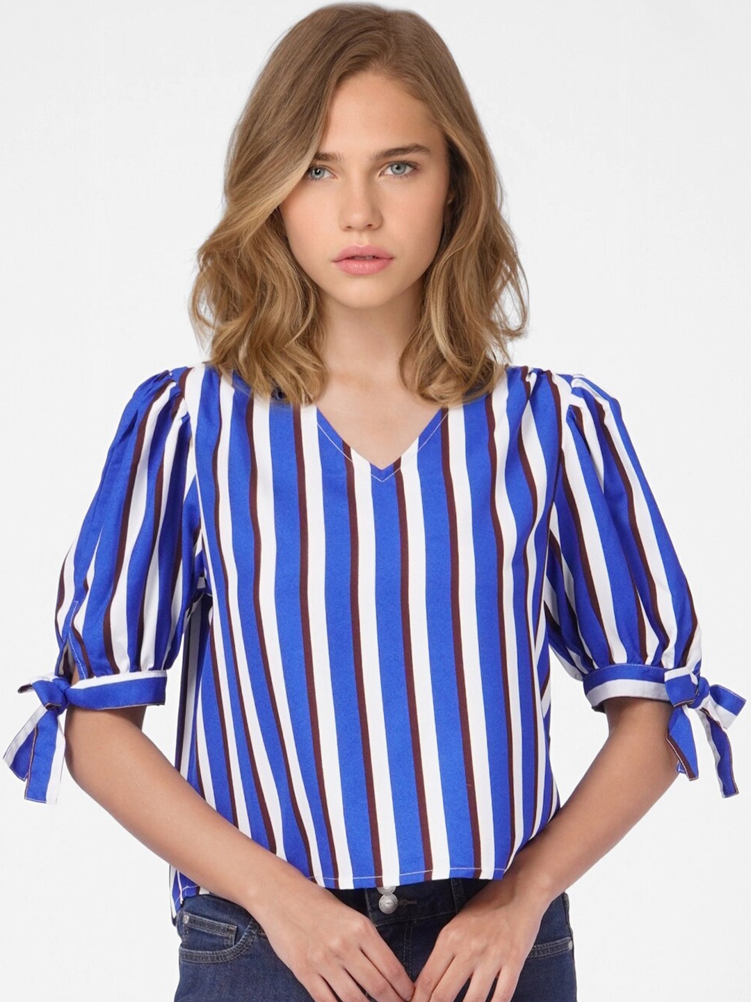 

ONLY Blue Striped Top