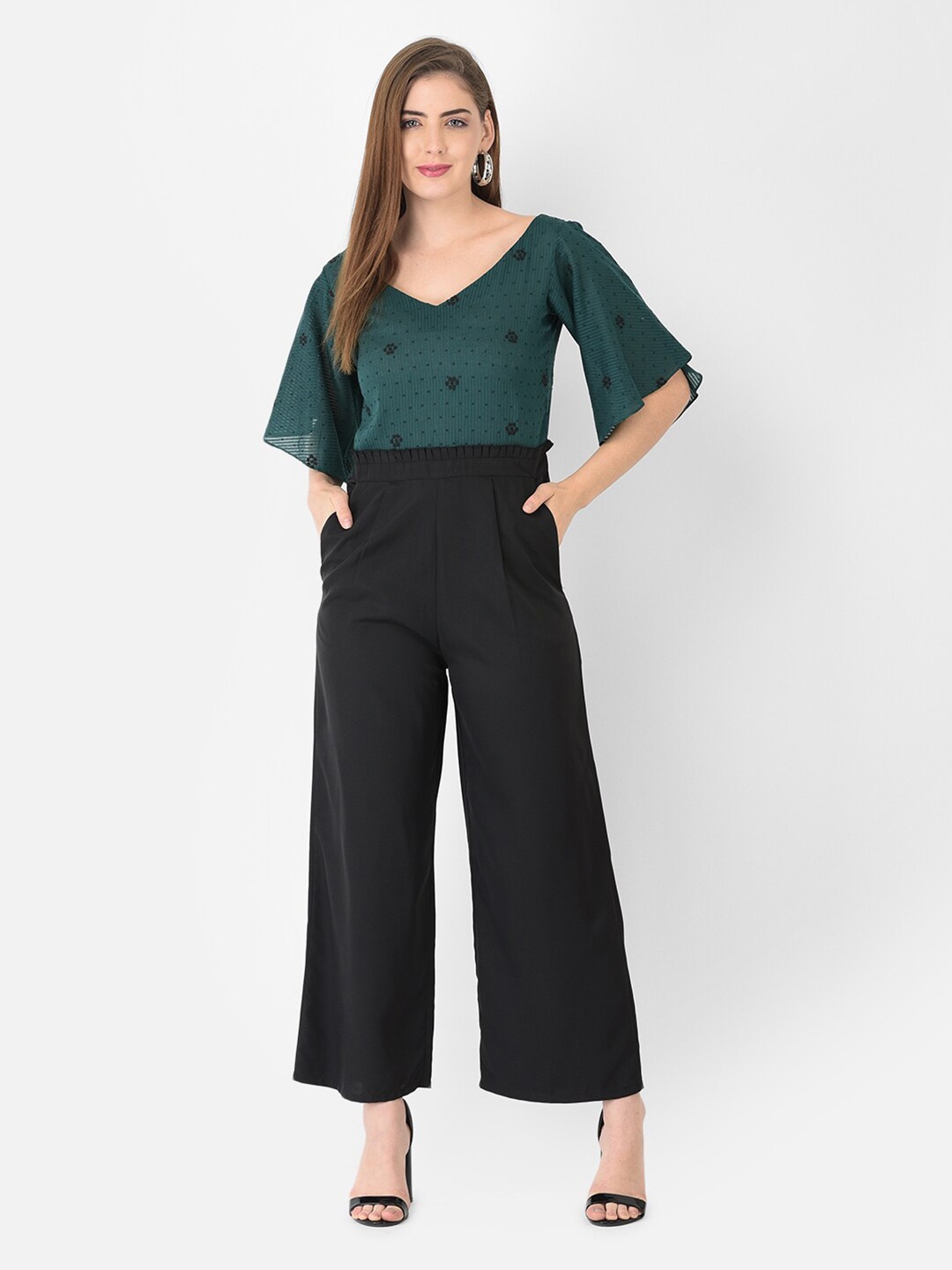 

Eavan Women Green & Black Culotte Jumpsuit