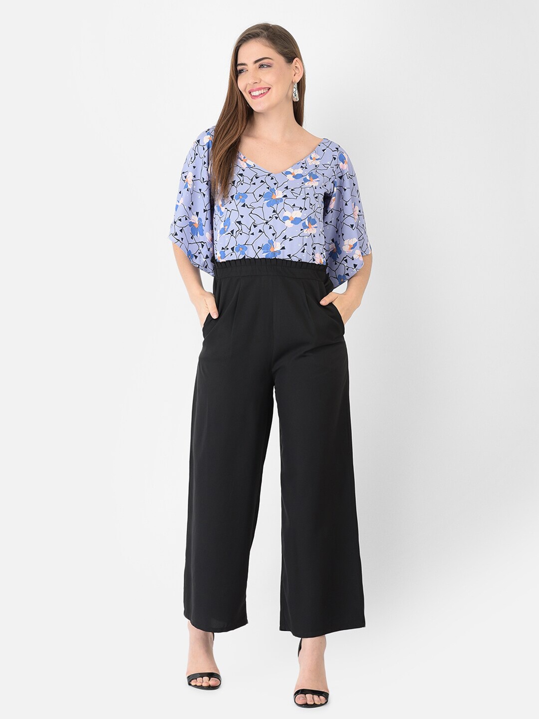 

Eavan Women Blue & Black Printed Culotte Jumpsuit