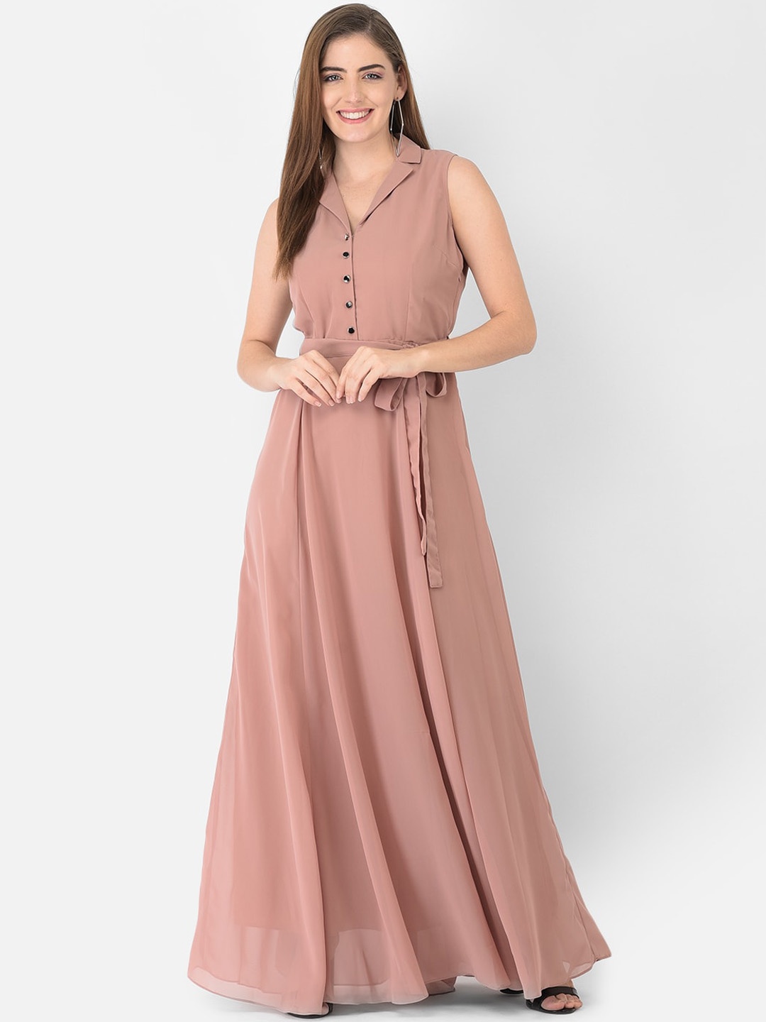 

Eavan Nude-Coloured Georgette Maxi Dress