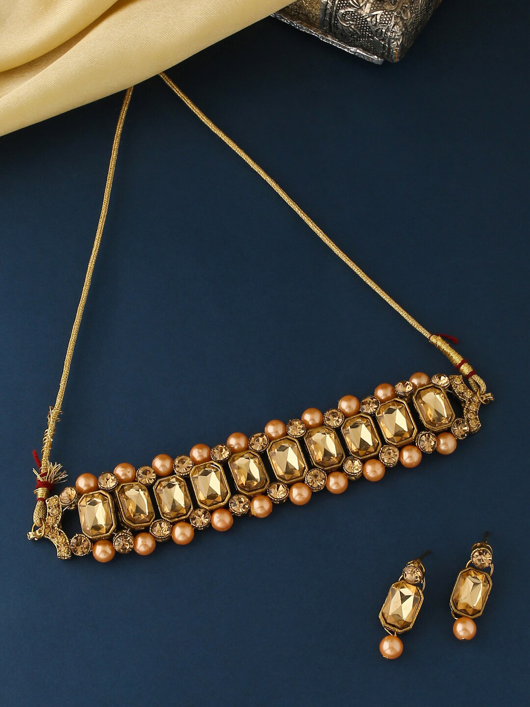 

VIRAASI Gold-Plated & Stone-Studded Jewellery Set