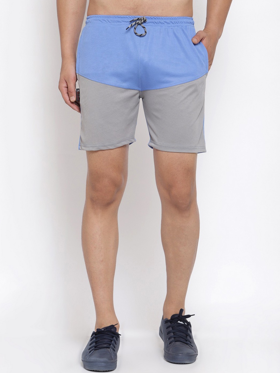 

KLOTTHE Men Blue Colourblocked Training or Gym Shorts