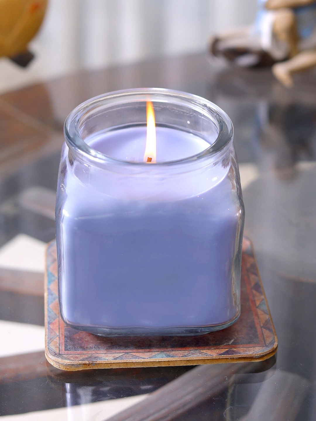 

HOSLEY Purple Lavender Scented Candle Wax Jar Candle