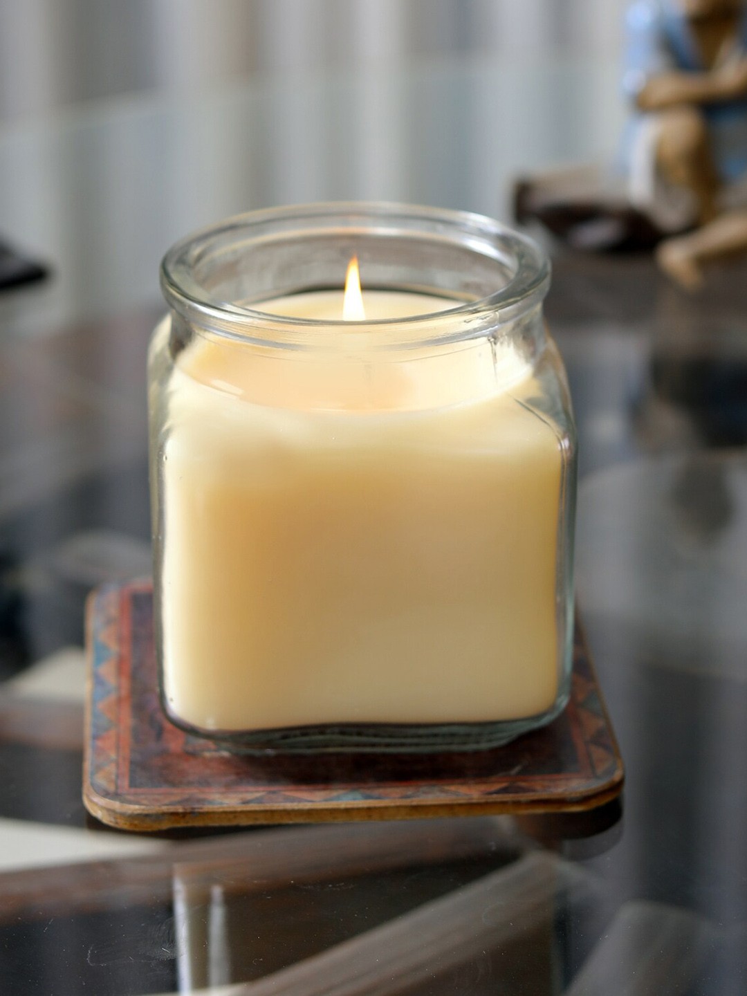

HOSLEY Cream Solid Vanilla Scented Candle Jar