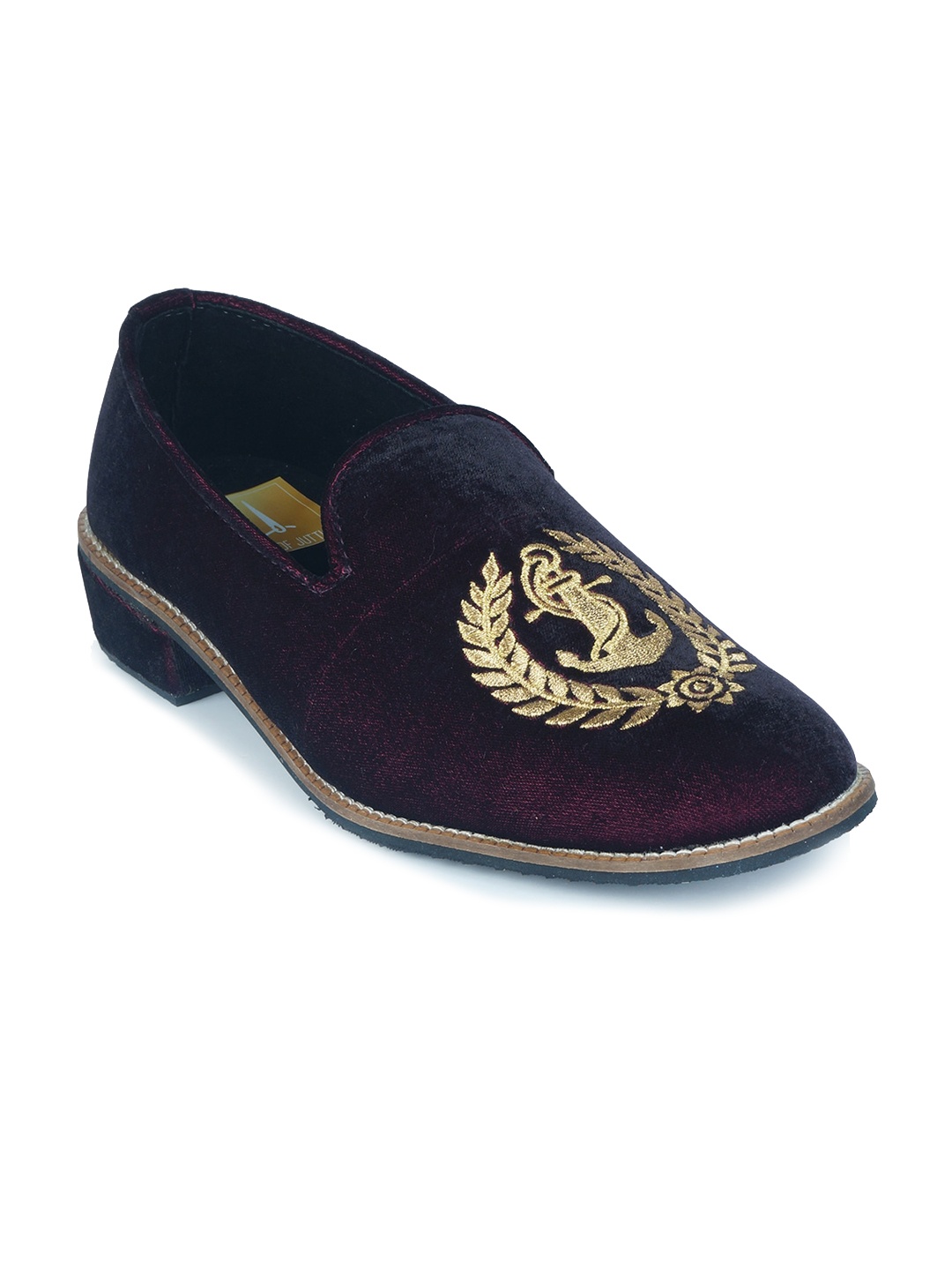 

HOUSE OF JUTTI Men Maroon Woven Design Loafers